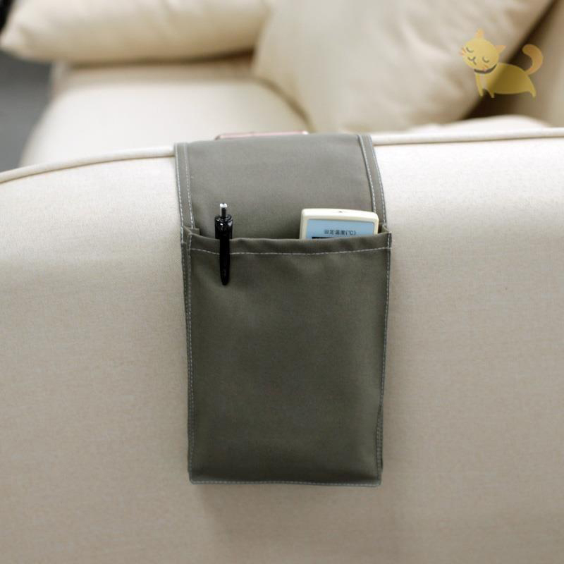 Cotton Linen Bedside Storage Bag Organizer Bed Desk Bag Sofa TV Remote Control Hanging Bag Storage Organizer Bed Holder Pockets: Blue