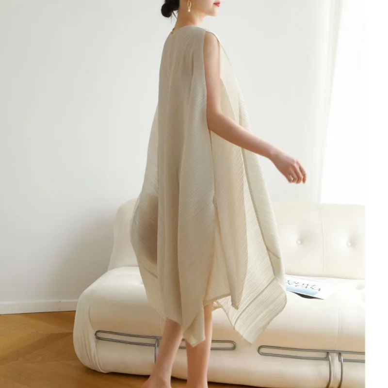 2025 Sommer Miyake Plissee Kleid Japanische Plus Größe Nische Lässig Stil verlieren Beiläufige Kleider Frauen Kleidung