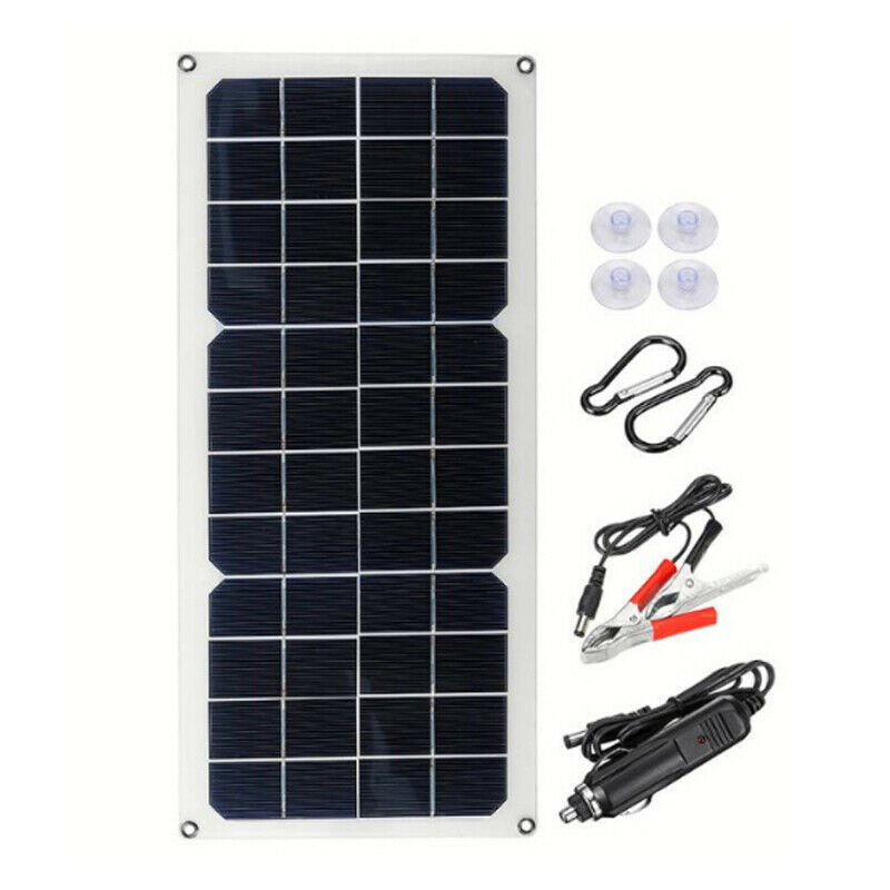 12V 30W Solar Panel Car Van Boat Caravan Camper Trickle Portable Battery Charger