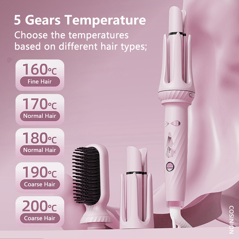 3-IN-1 Dual Purpose Negatieve Ionen 28mm/32mm Automatische Haar Krultang Verwarming Steil Haar kam Elektrische Keramische Curling Haar Stok