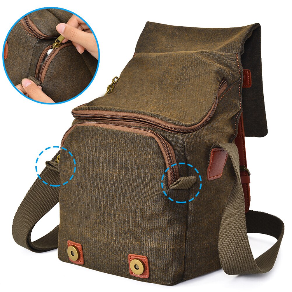 Schokbestendig Camera Schouder Tas Lichtgewicht Vintage Waterdichte Canvas Tas Compatibel Camera Apparatuur En Accessoires