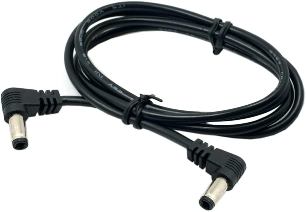 Dc Power 5.5X2.1Mm/2.5Mm Male Naar 5.5 2.1/2.5Mm Man Plug Kabel Rechts angled 90 Graden 24AWG