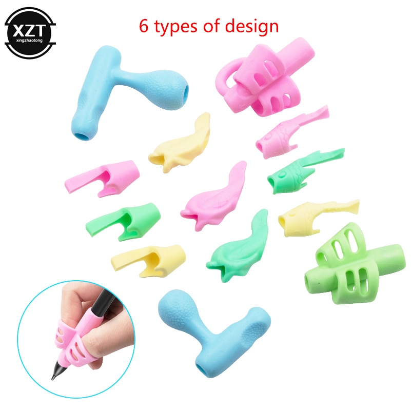 13pcs/set Pencil Holder Pen Two finger Writing Aid Grip Posture Correction Tool for Children Students Kids