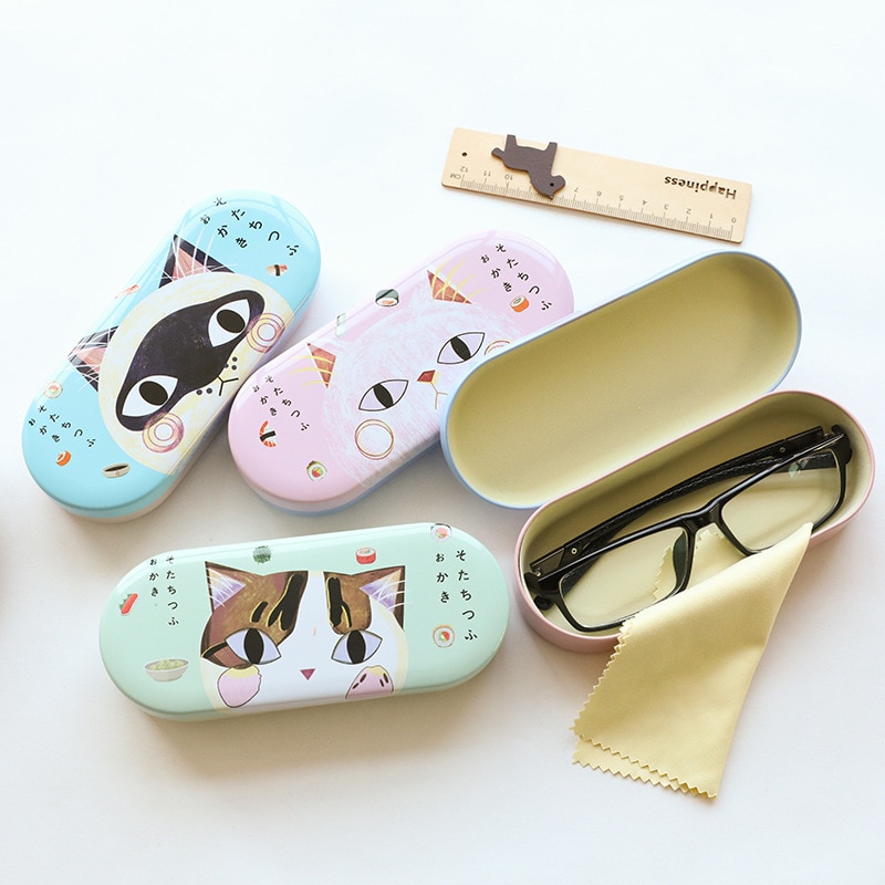 Étui lunettes chat de dessin animé | Étui de lunettes de rigide, mignon, protection des lunettes, boîte de protection pour les filles, modèle
