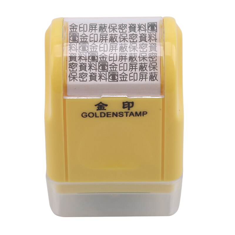 Creatieve Data Bescherming Roller Stempel 6 Kleuren Informatie Dekking Data Bescherming Roller Identiteit Privacy Protector Stempel: Yellow