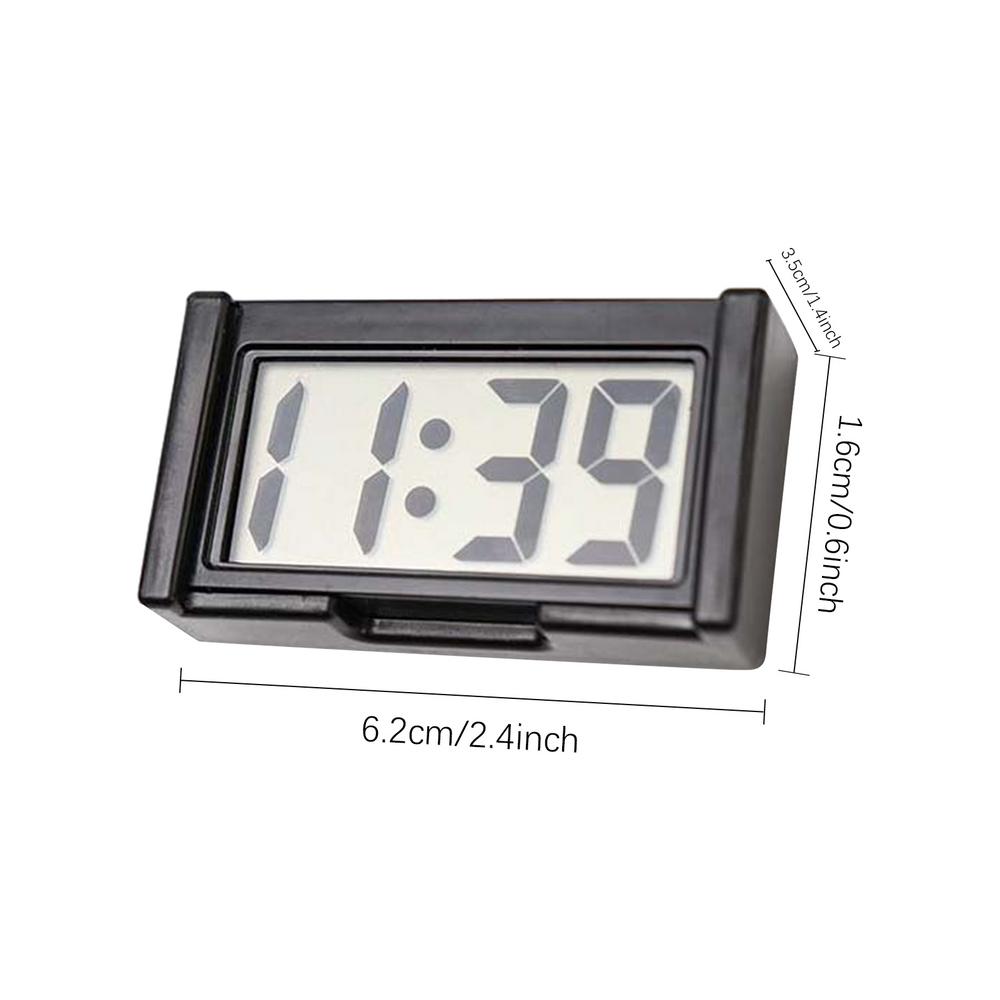 Mini Digitale Auto Uhr Kleine Auto Armaturenbrett Uhr Selbstklebende Stock Mini Digital Uhr Auto Zubehör Für Auto Armaturenbrett Deko: Schwarz