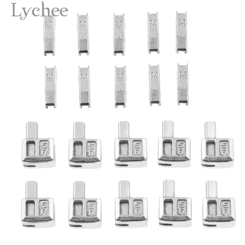 Lychee Life 10 Sets Metal Repair Zipper Stopper Open End Zipper Stopper DIY Sewing Zipper Accessories for Clothes