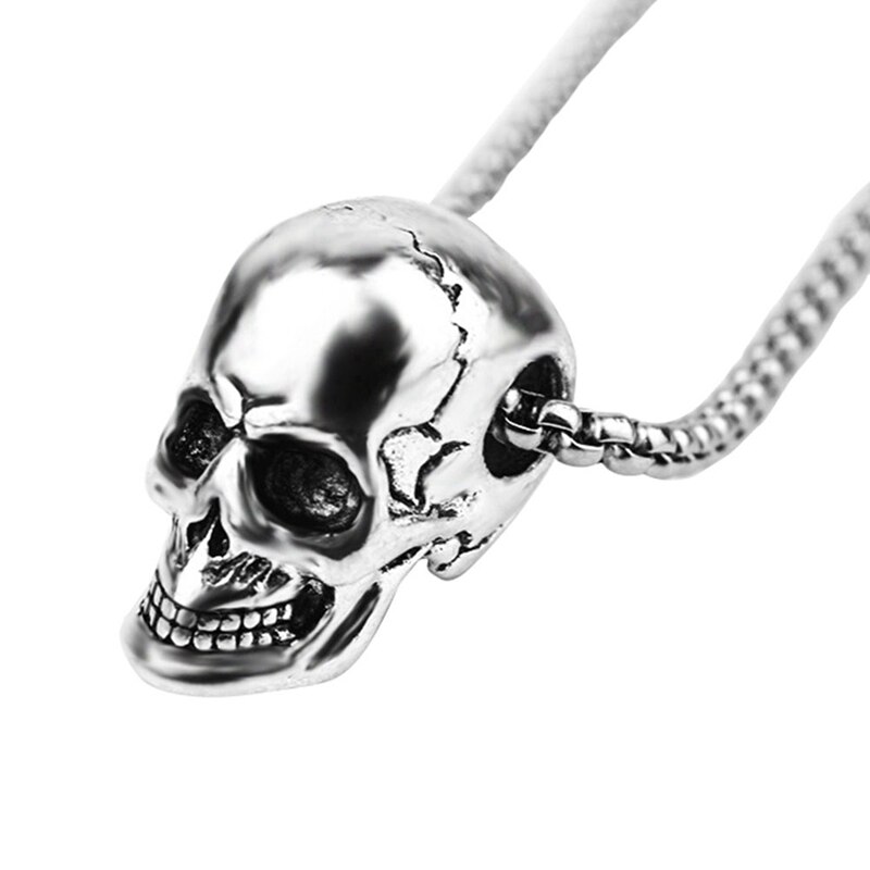 Punk Trendy Schedel Mannen Ketting Rvs Lange Ketting Kettingen Voor Mannen Jongens Hip Hop Halloween Sieraden Vriendje