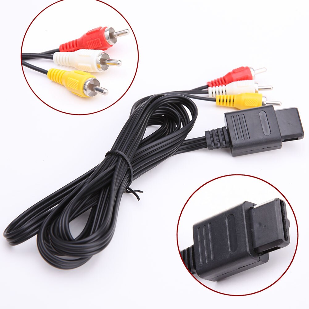 Cable de Audio y vídeo AV de 1,8 m para TV, Cable RCA para Nintendo 64, N64, GameCube, NGC, SNES, SFC, conecta Nintendo 64 A conectores codificados de TV