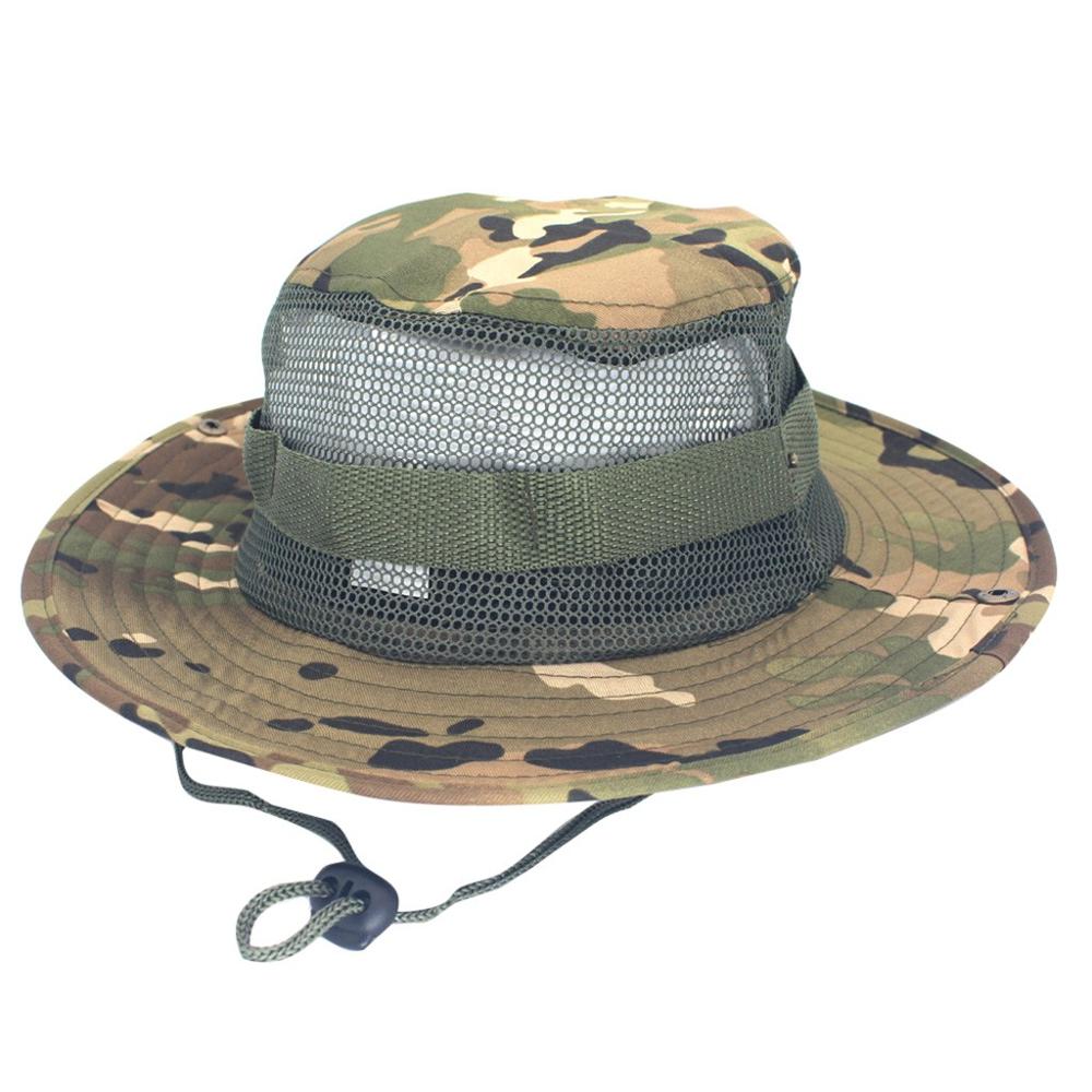 Verstelbare Cap Camouflage Boonie Hoeden Nepalese Cap Heren Visser Hoed Bergbeklimmen vissen camouflage hoed & cx: Camouflage E