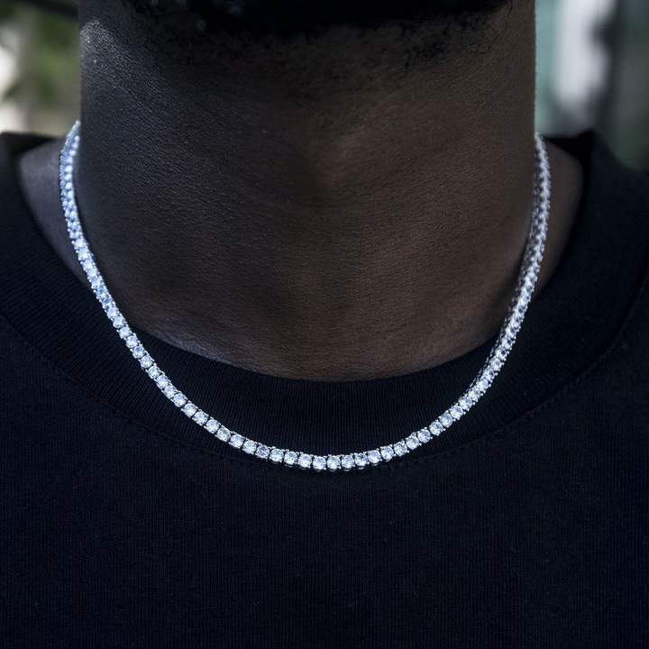 3mm cz tennis kæde halskæde klassisk kæde match hip hop vedhæng 5a iced out bling mænd dreng hiphop smykker