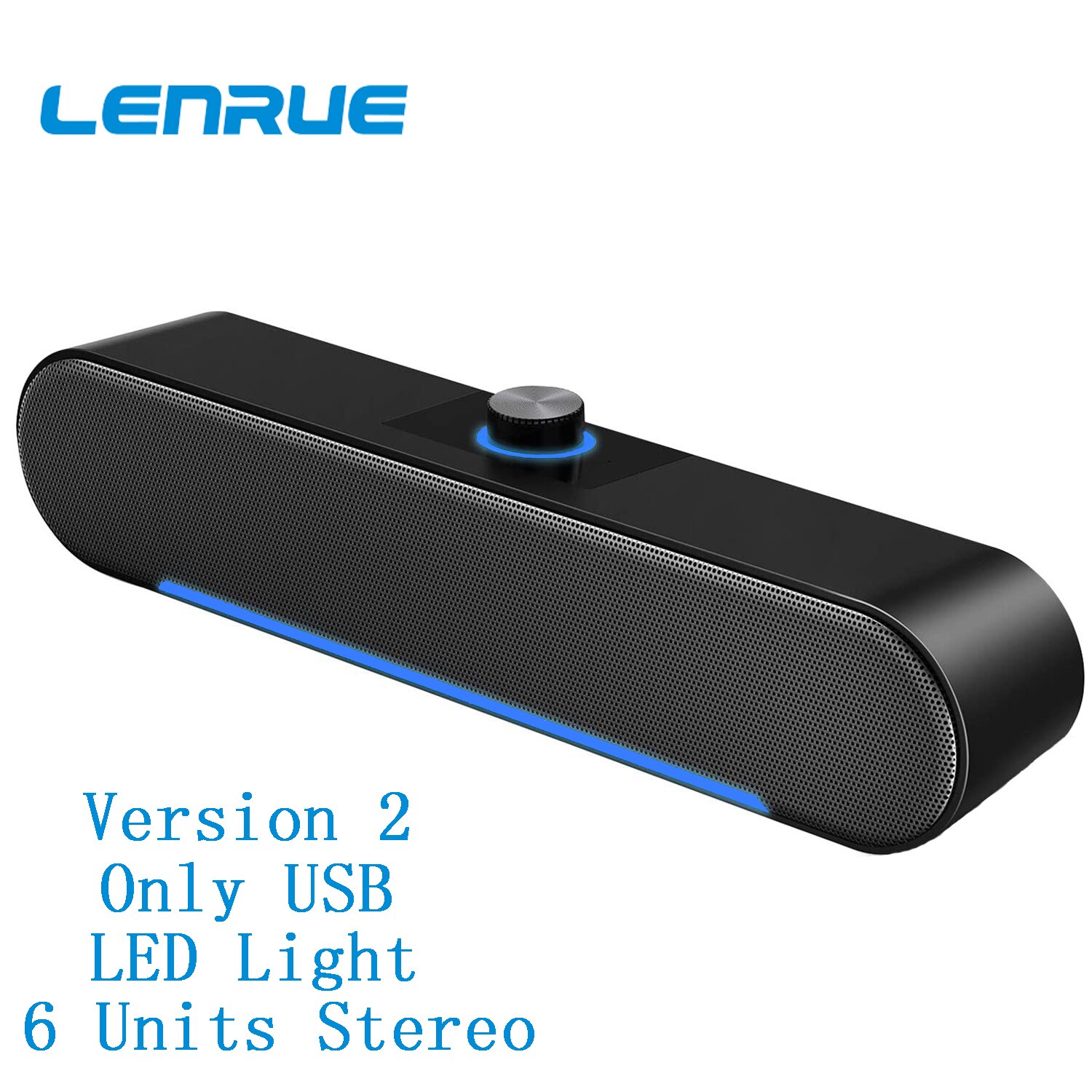 LENRUE A39 Bluetooth Computer Speaker Wired USB Sound Bar, Surround Sound Box for Home Theater PC Laptop Tablets Desktop Macbook: Version 2