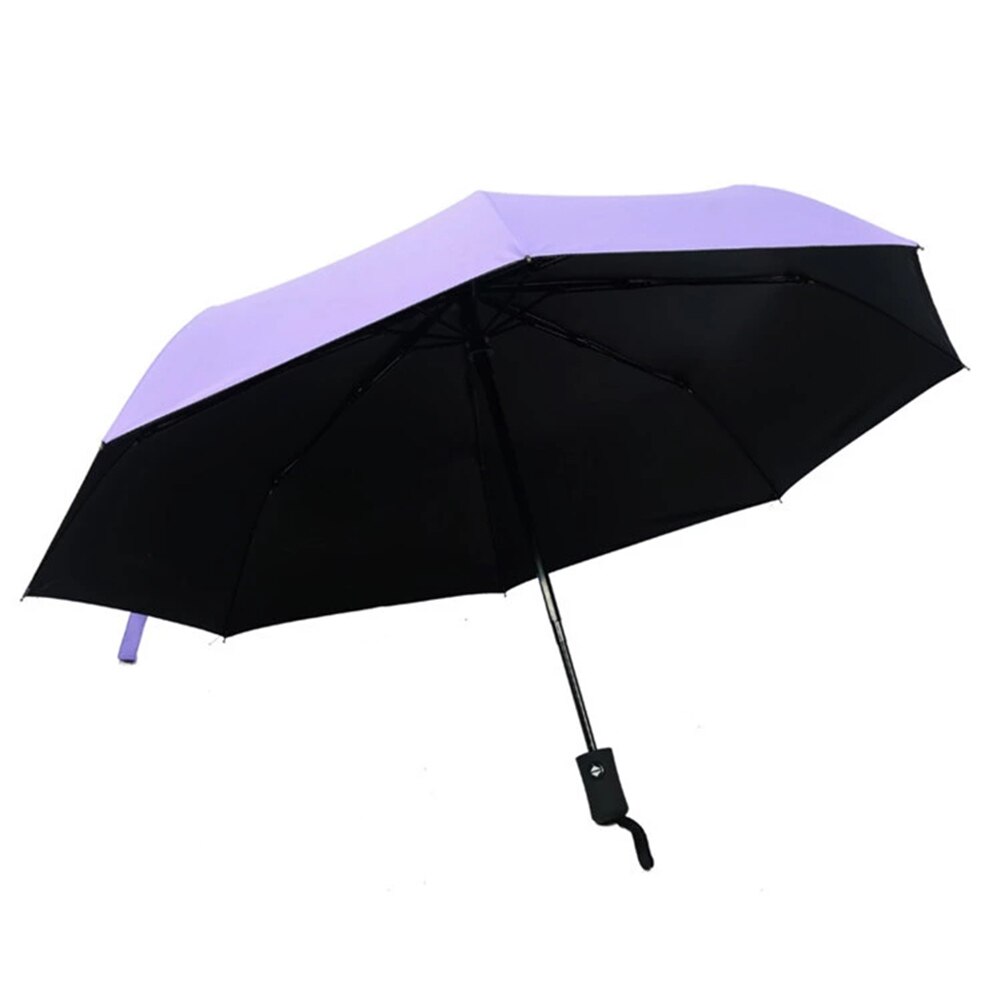 Wind Resistant Folding Automatic Umbrella Windproof Travel Rain Sun Umbrellas with Auto Open Close Button MJJ88: Purple