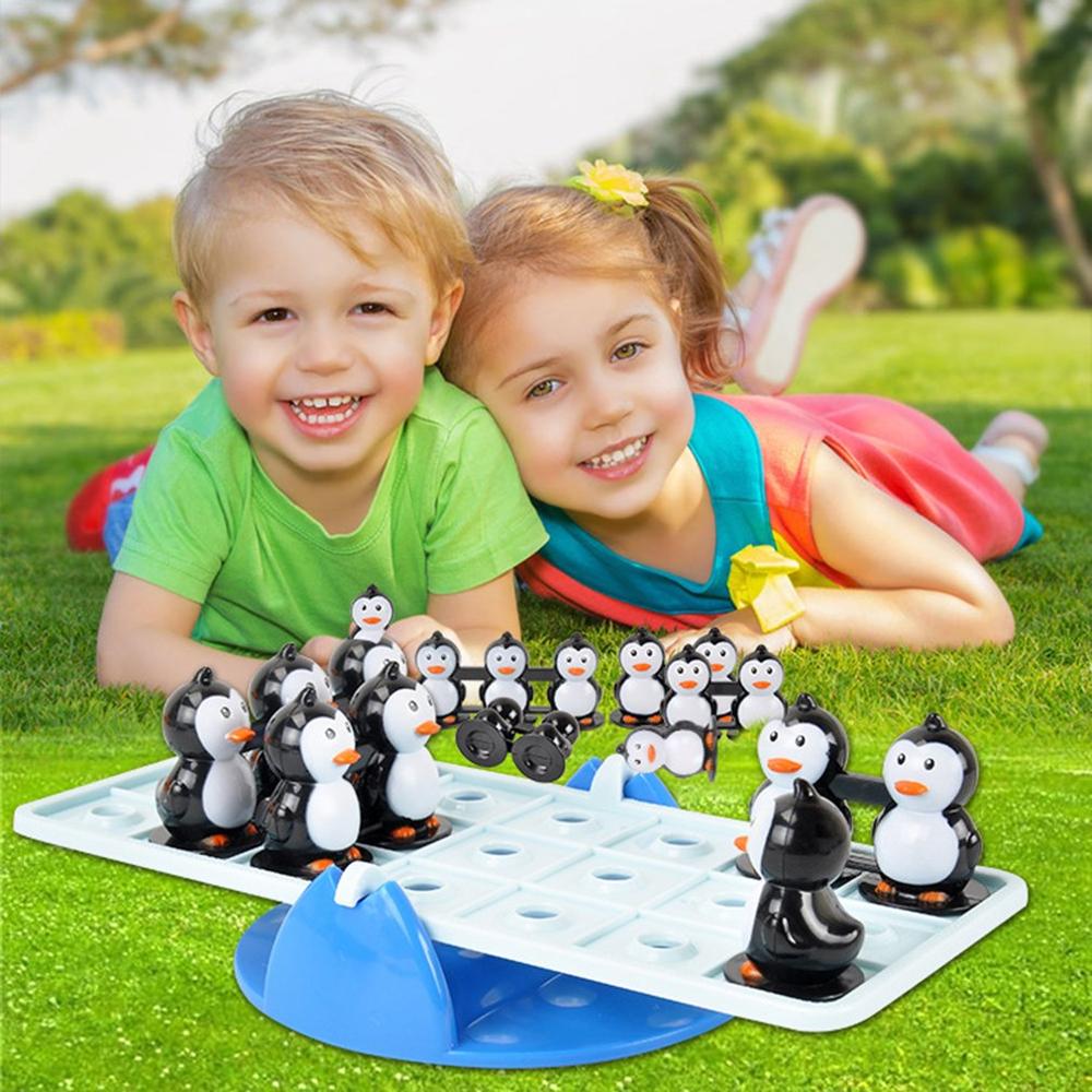 Little Penguin Seesaw Toy Exercise Balance Puzzle Game Portable Indoor Swing Children Early Education Toys Board Game