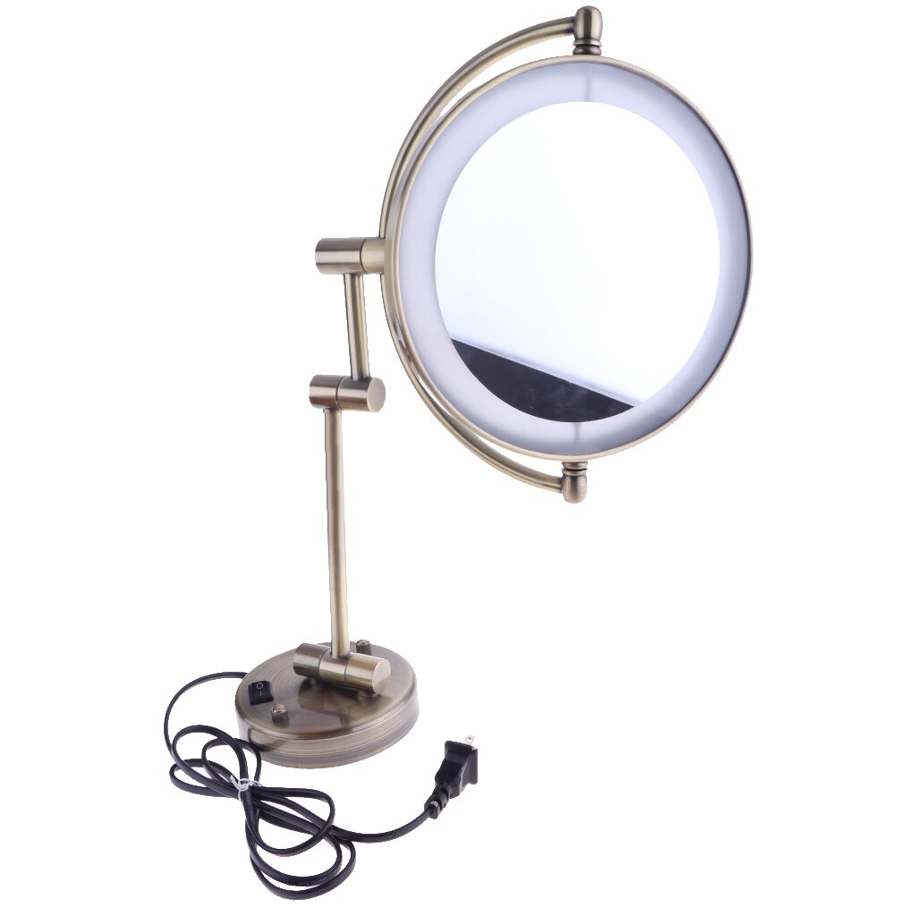 8inch LED Surround Wall Mount Vanity Mirror Swivel Extendable for Makeup Cosmetic Bathroom Shower Shaving Stylish Finished