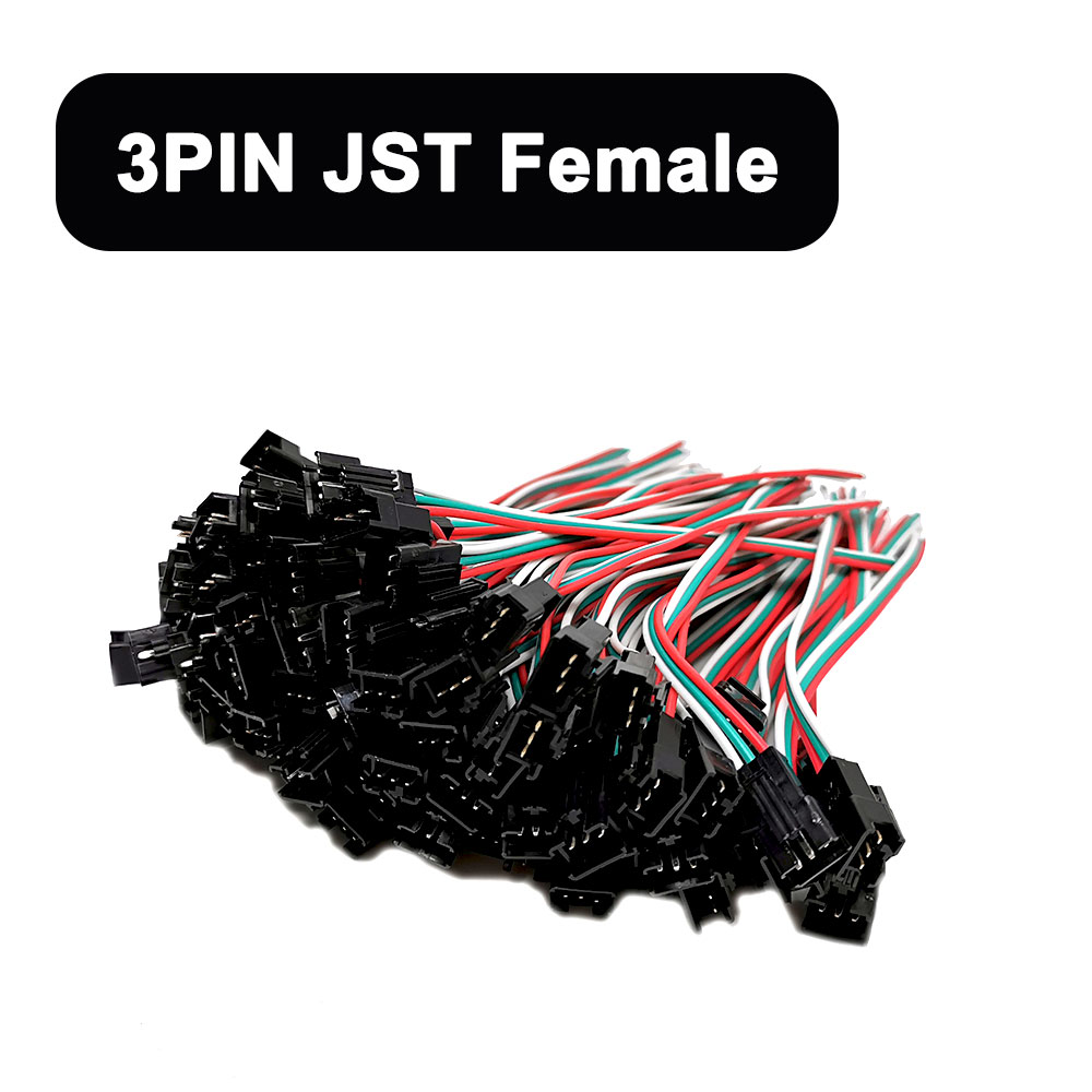 WS2811 WS2812B SK6812, conectores LED JST de 3 pines, 15cm hembra y macho, cable rojo, verde, blanco para tira de luz RGB, 10/20/50 pares