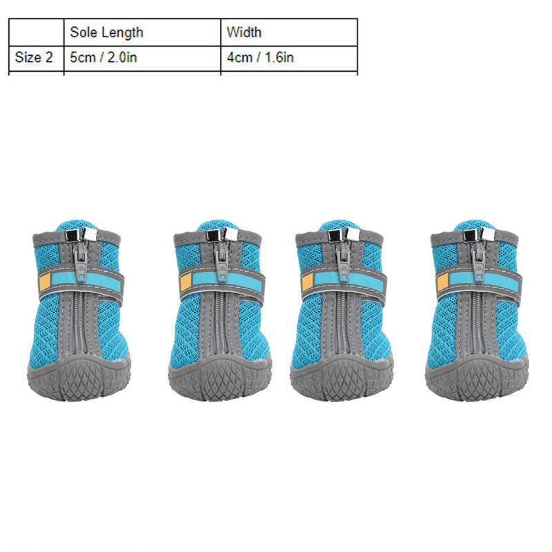 Chaussures imperméables antidérapantes pour animaux de compagnie, bottes de neige, légères, respirantes, pour chien, petit chiot, 4 pièces: Size 2