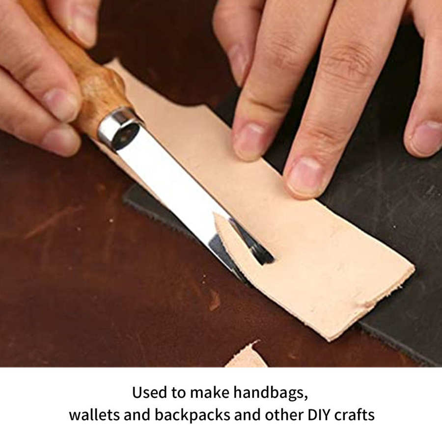 DIY Artcrafts carving Leather Edger Trimming Working Kit with Wooden Handle Trimming Knife Leather Carving tool