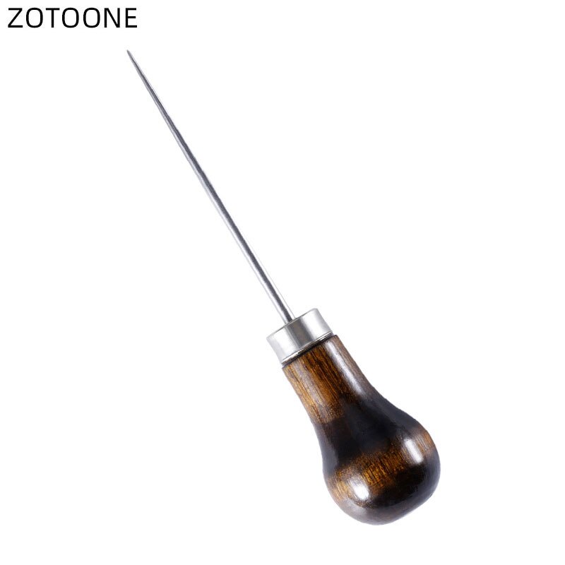 ZOTOONE 1Pc pointu couture manche en bois Awl cône droit simple gourde Awl perceuse positionnement bricolage à la main couture tailleur outils D: Gourd awl