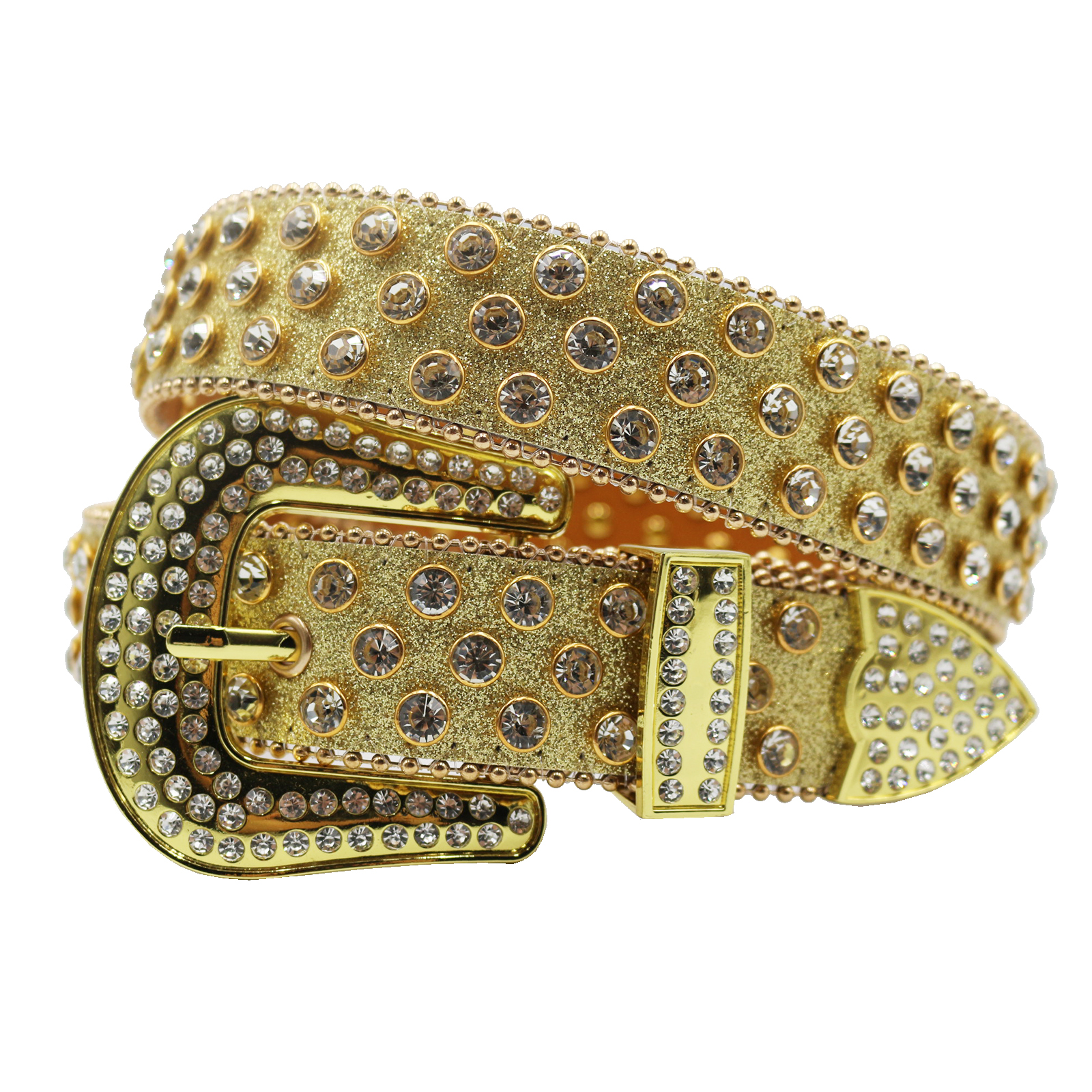 Strass riemen, bling, luxe riem voor dames en heren, cinto de strass, western riem met studs, kristallen cowgirl, cowboy: Legergroen / 105cm