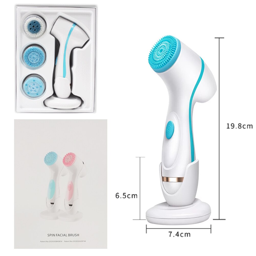 Gezichtsreiniging Borstel Sonische Gezicht Skin Brush Set Facial Spa Systeem Elektrische Porie Diepe Reiniging Cleanser Verwijderen Mee-eter Machine