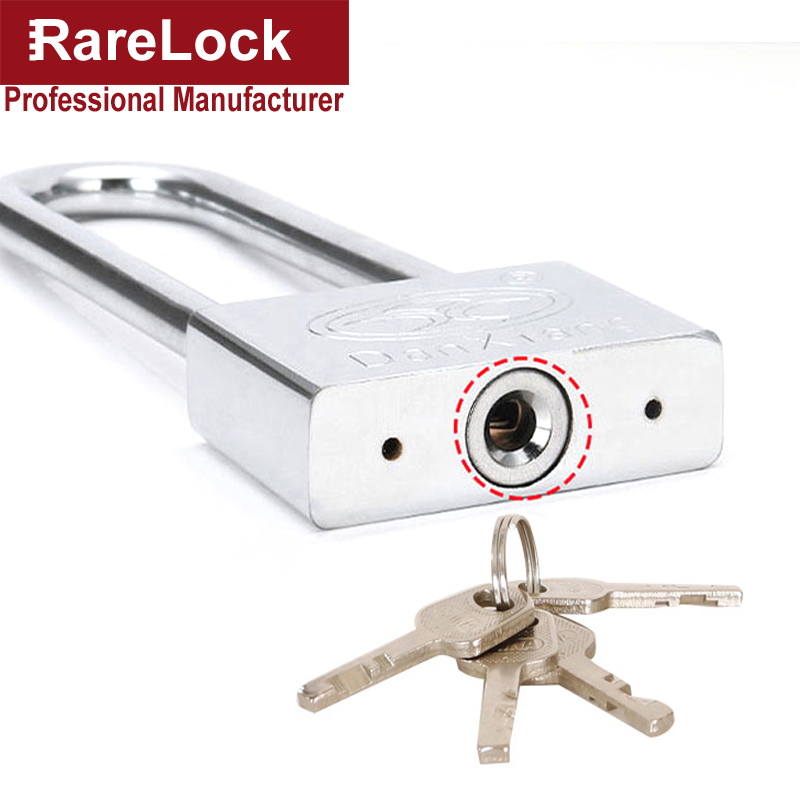 Long Handle Padlock Key Lock 30-70mm for Garden Gate Warehouse Bicycle Cabinet Shop Door Office DIY Rarelock MS463 h