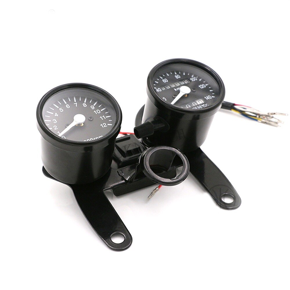 Velocímetro LED para motocicleta, con retroiluminación, tacómetro, odómetro para Moto, color café, Racer, instrumento, tacómetro, accesorios para Moto, Scooter: SET