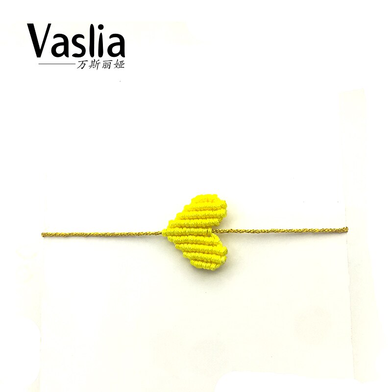 VISALIA-pulsera trenzada con forma de corazón para mujer, de la suerte arcoíris brazalete con, hilo simple de , joyería hecha a mano, el mejor de verano: yellow