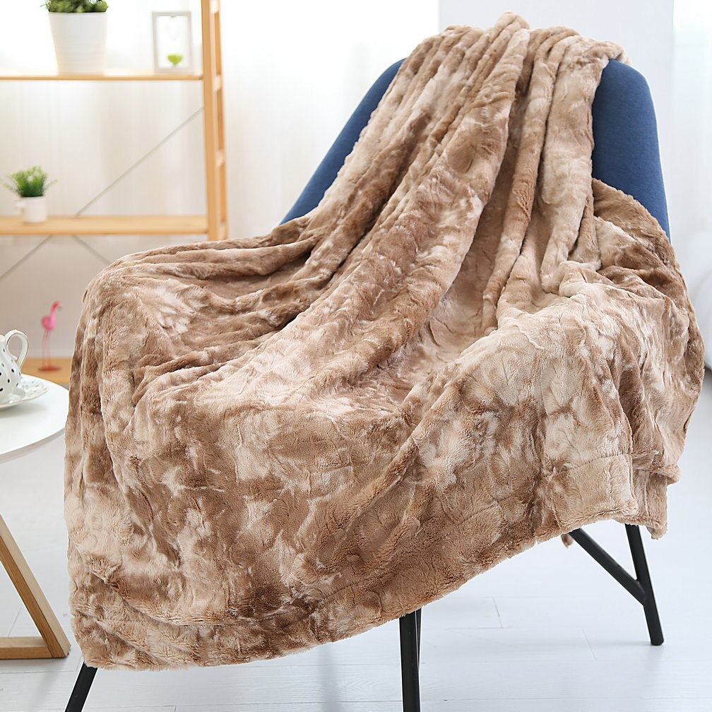Universal lammet fløjletæppe luksus varmt fluffy plys tæppe tie-dye faux fur super blødt tæppe vinter varmt sheetsla 465
