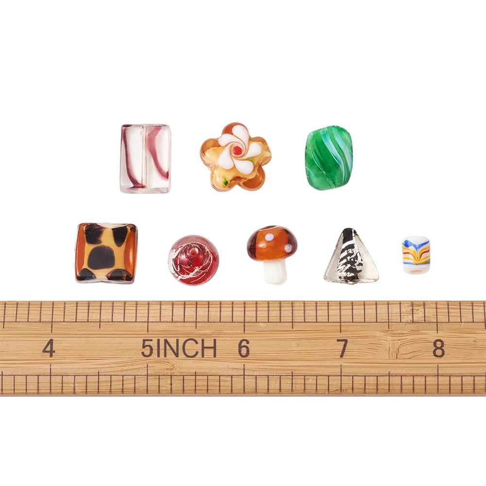 Cuentas de colores mezclados hechas a mano, cuentas de formas surtidas para fabricación de joyas, manualidades, decoración, 4 ~ 20x4 ~ 20mm, F50, 200 unids/lote por caja