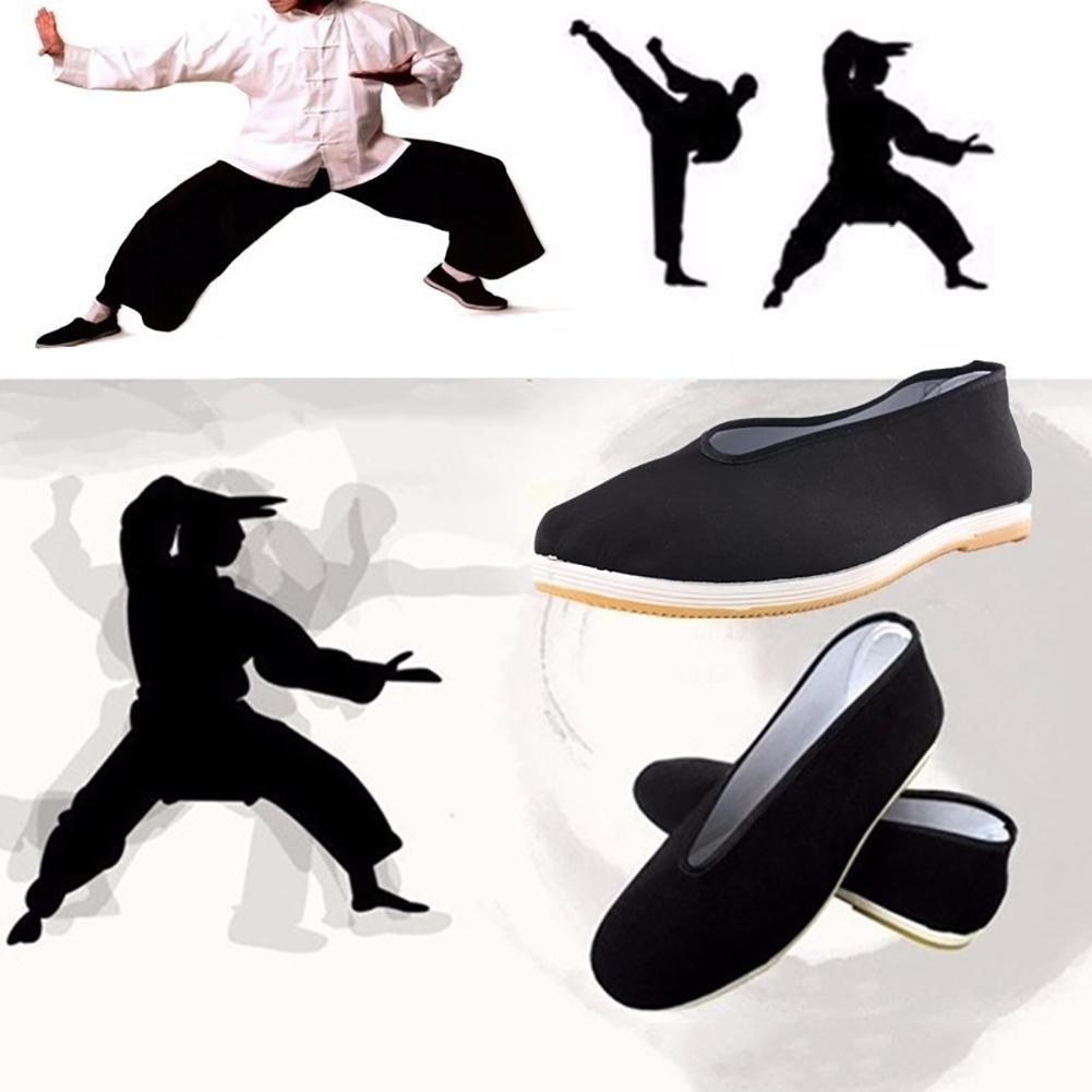 Mannen Traditionele Chinese Kung Fu Zwarte Katoenen Tai-Chi Schoenen Katoenen Doek Tai-Chi Oude Beijing Casual schoenen Sport Schoenen