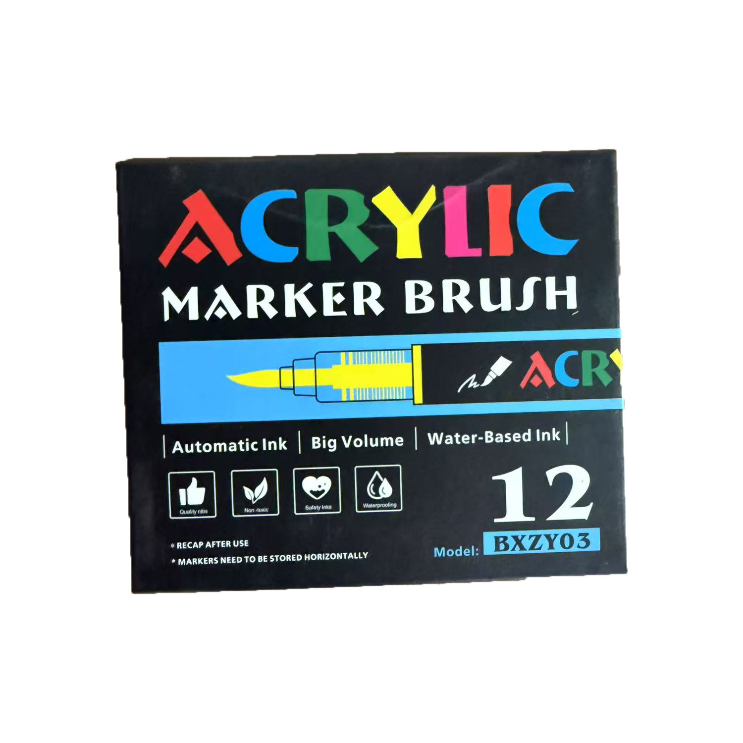 12-80 Colors Acrylic Paint Pens Markers Brush Tip Paint Markers For Rock Painting Wood Canvas Stone,Christmas DIY Crafts: WHITE