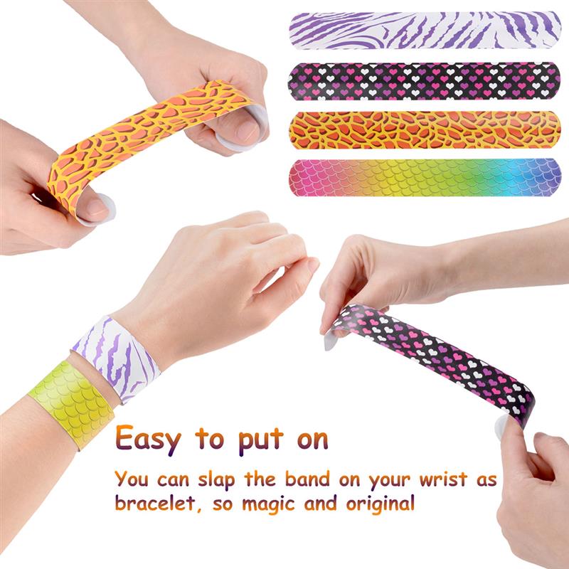 100 stk slap armbånd armbånd sæt dyremønstre håndledsrem slap bands til festevents tilbehør