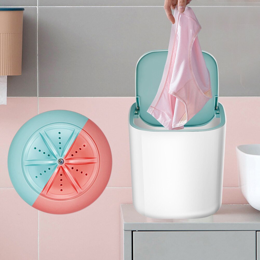 Mini Automatic Washing Machine USB Charging Household Dehydrated Ultrasonic Turbine Laundry Wash Dry Underwear Care Cleaner