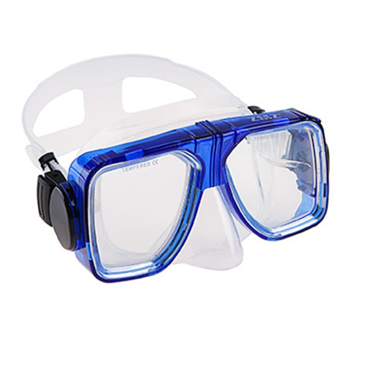 Duiken Masker Zwart Onderwater Duikbril Freediving Goggles Gehard Bril Antifog Met Verstelbare Riem: BlueTransparent M150
