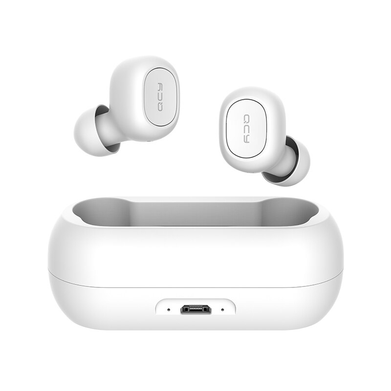 QCY T1C HIFI wireless bluetooth sports earphones AAC SBC touch control headphones: T1C-White
