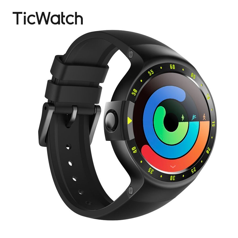 TicWatch S Zwart Smart Horloge Bluetooth Smartwatch met GPS Android & iOS Compatibel Google Dragen OS IP67 Mobvoi Originele: Knight Black