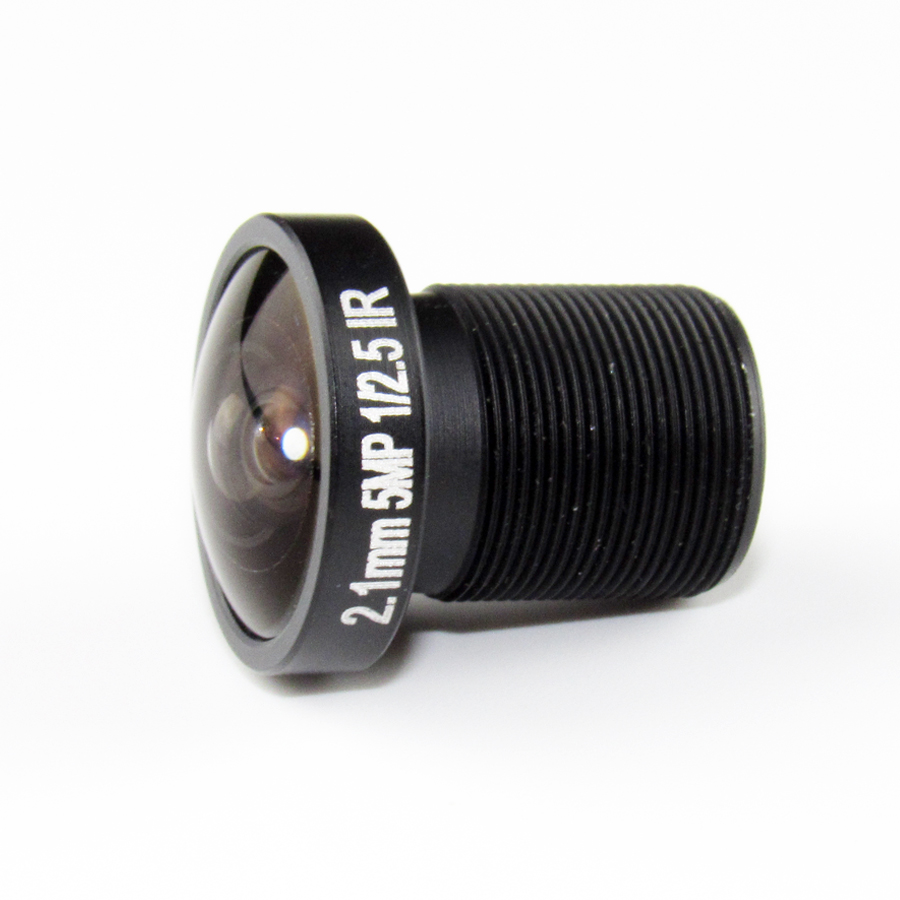 5 Megapixel 2.1mm Fisheye Action Camera Lens w/t IR Filter F2.0 M12 Mount Bredere Kijkhoek 155 graden