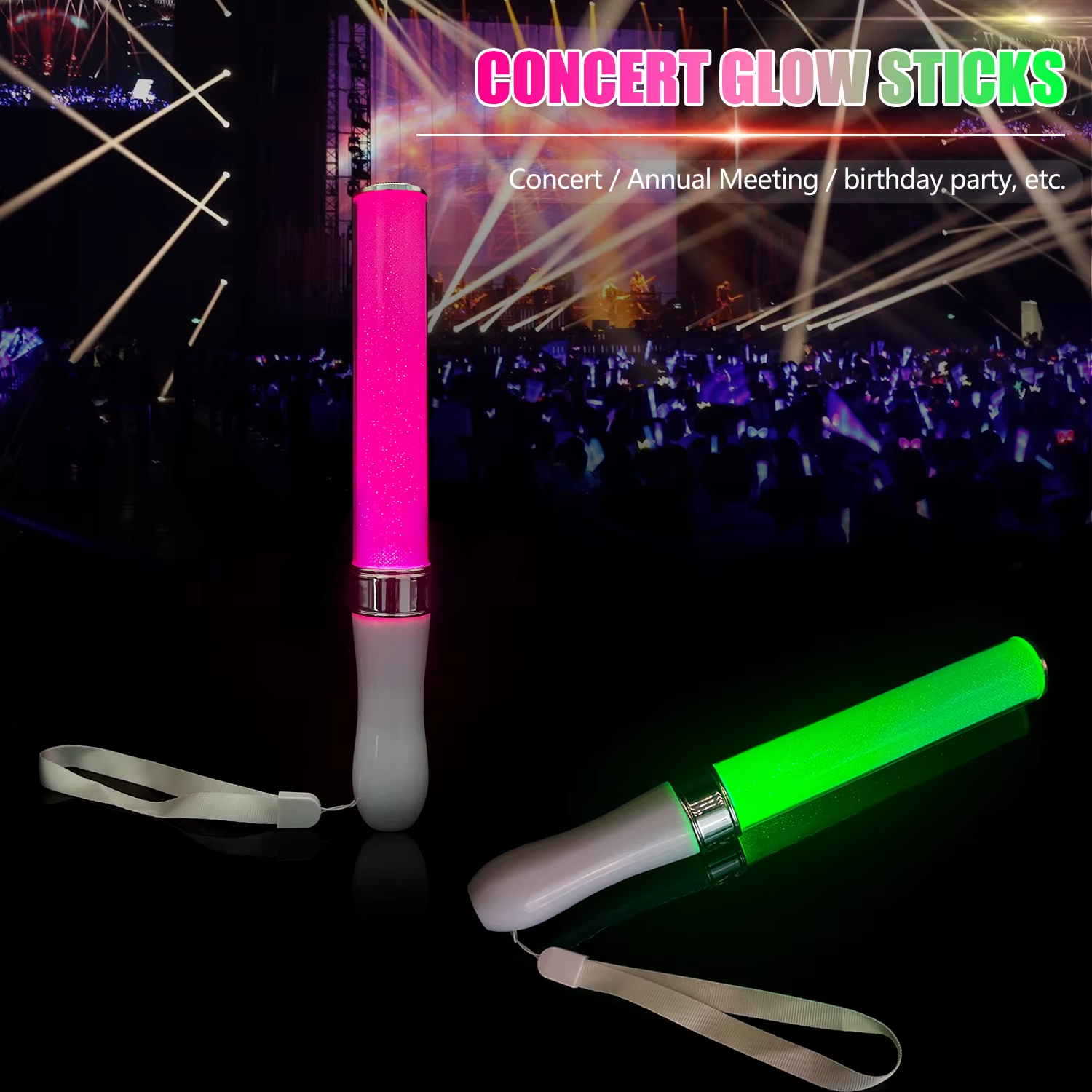 Barras de luz LED, barras luminosas LED de 24 o 15 colores, barras luminosas Poi conmutables para fiestas, conciertos, bodas, celebraciones
