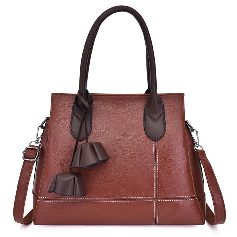 Saco de Ombro Das Mulheres da forma de Couro das Mulheres Crossbody Sacos Do Mensageiro Bolsa Das Senhoras Fêmea Rodada Bolsa Bolsa com Saco de Charme: Marrom