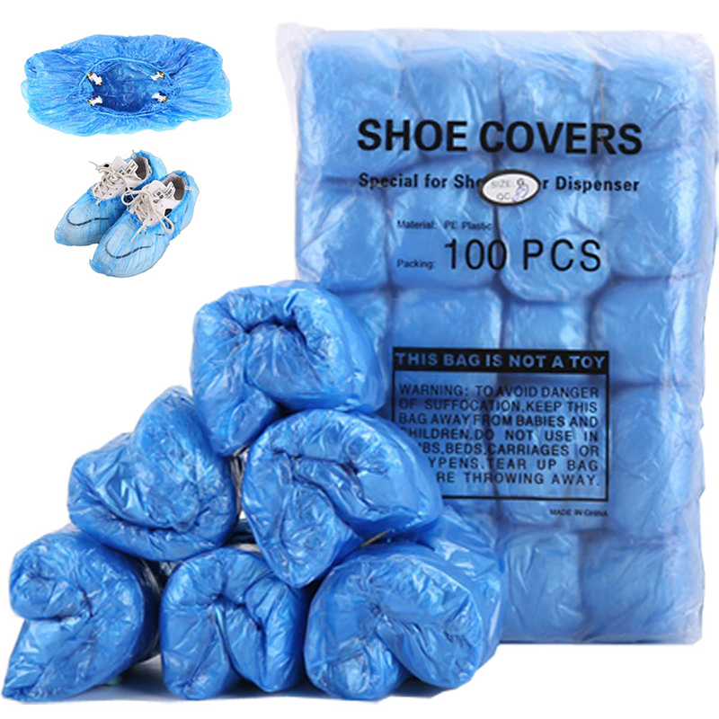 Disposable T-Buckle Overshoes for Automatic Shoe Cover Dispensers Dustproof Boot Covers Waterproof Plastic and Non-Woven Indoor