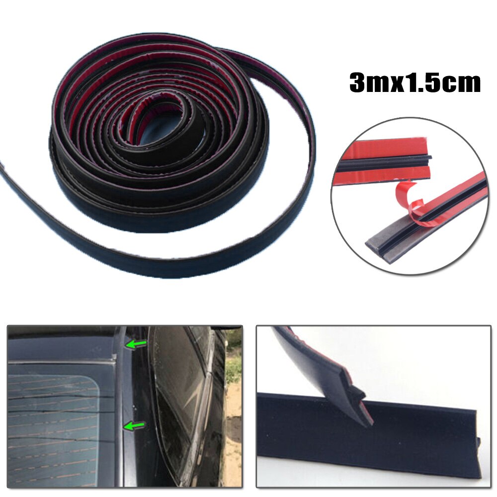 Rear triangle Rubber Seal Strip With tape Car Windshield Universal 3Meter*1.5cm