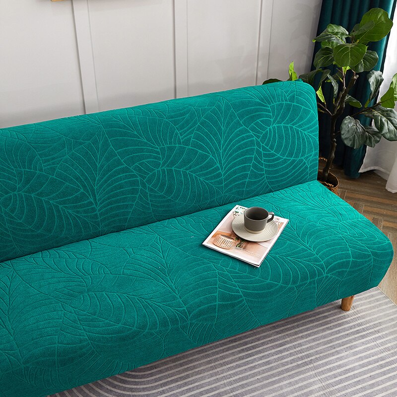 Vedenpitävä vuodesohvan päällinen jacquard yksivärinen sohvan päällinen olohuone joustava all-inclusive sohvapäällinen ilman käsinojia