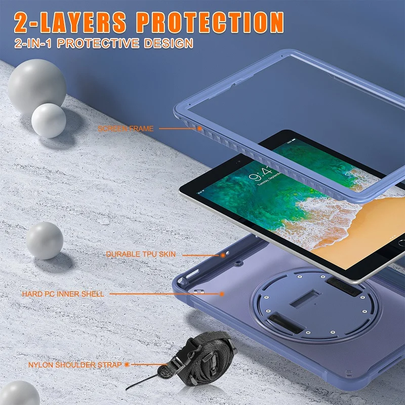 Funda a prueba de golpes Para iPad 9,7 iPad 5th 6th Tablet cubierta iPad A1822 A1823 A1893 A1954 soporte Correa Para Funda