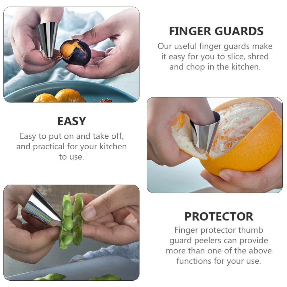 20pcs Stainless Steel Finger Guard Picking Vegetables Metal Nail Cutting Cover