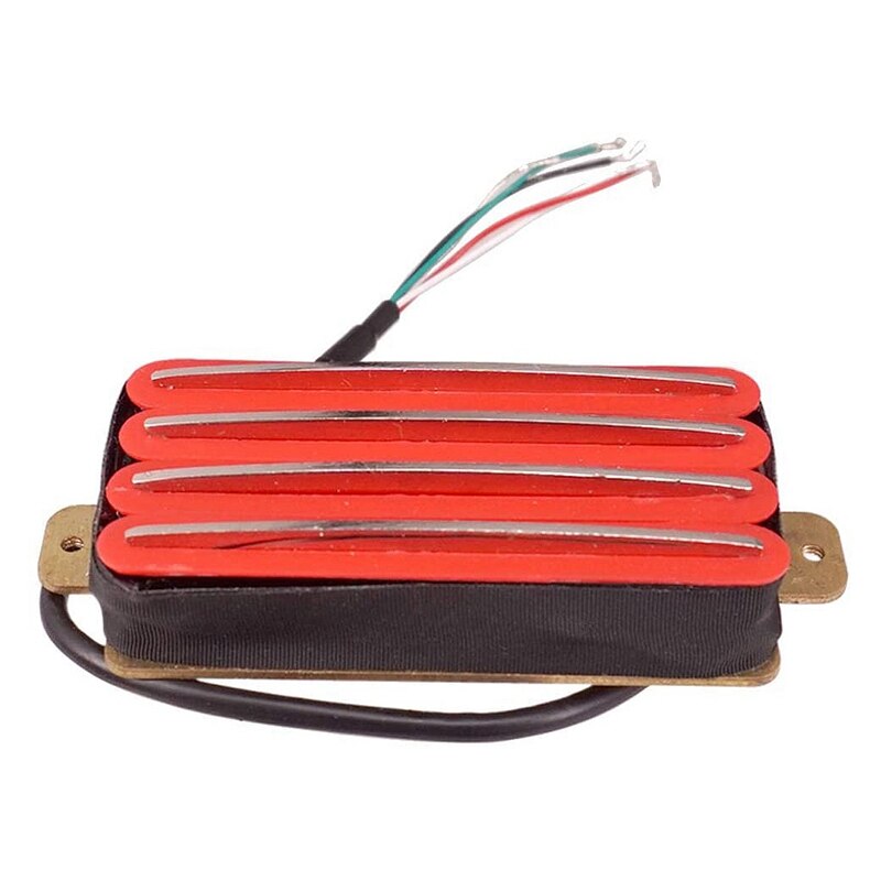 Finest Electric Guitar Dual Rail Pickups 4 Core Wire Copper Base Plate, Red