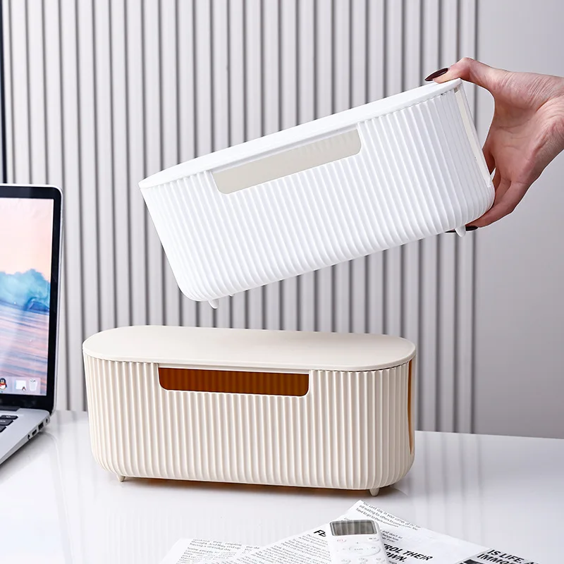 Caja organizadora de cables, organizador de cables de datos de alimentación, gestión de cables de escritorio, caja de almacenamiento de plástico fija