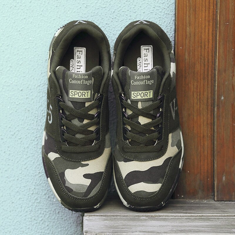 Comprehensive Training Shoes Camouflage Canvas Travel Shoes Cadet Couple Men Walking Shoes Flat Sneakers Single Shoes Man