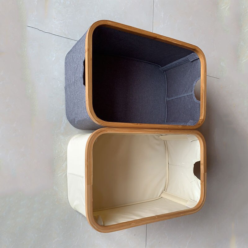 Laundry Basket with Lid Large Bamboo Dirty Clothes Hamper with Handle Waterproof Collapsible Laundry Hamper Storage