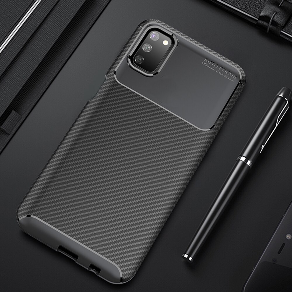 For Samsung Galaxy A51 A 51 Case Luxury Carbon Fiber Cover Shockproof Phone Case For Samsung A71 A 71 Cover Flex Bumper Shell: Samsung A71 / Black